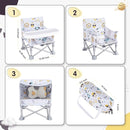 Portable Baby Booster Seat with Tray, Toddler Booster seat for Dining, Camping, Travel, Baby Beach Chair 6 Months to 3 Years Old Indoor Outdoor Use CH2407 by TinyTreasures Baby Boutique