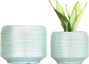 8 Inch + 6 Inch Ceramic Plant Pots Indoor with Drainage – Flower Pot Set, Decorative Indoor Planters for House Plants and Garden Use by CozyNest Decor