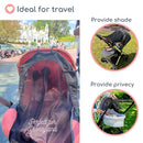 Stroller Sun Shade - Universal UV Protection Cover for Strollers Sunshade with See Through, Clip-On Sun Blocker, Sun Shield for Baby, Breathable Adjustable Fit, Full Coverage, Medium by TinyTreasures Baby Boutique