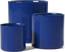 LE TAUCI Large Plant Pots Set, 10/8/6 Inch Ceramic Planters for Indoor Plants, Mid-Century Modern Flower Planter Pots with Drainage Hole and Plug, Cylinder Round Planter Pots, Set of 3, Sapphire Blue by GreenHaven Gardens