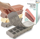 Silicone Freezer Trays with Lid, 0.7oz 12 Section 4 Sets - Leak Proof Silicone Freezer molds for Homemade Baby Food Breastmilk, Purees, Vegetables, Baby Food Jars Ice Tray with Lid BPA Free Mix by TinyTreasures Baby Boutique