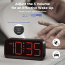 Battery Operated Digital Clock: Cordless Small Alarm Clock for Bedroom Travel - Large Numbers 4 Dimmers for All Ages Red Digits by TinyTreasures Baby Boutique