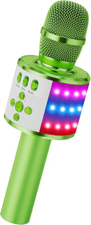 BONAOK Karaoke Microphone for Kids & Adults - Bluetooth Microphones Singing Mic with Disco Lights, Echo Effect, Built-in Speaker Portable Karaoke Player for Party Travel Gifts Q78(Green) by TinyTreasures Baby Boutique