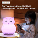 Combined Bluetooth Speaker & Nightlight With 9 Color Emissions, Child Friendly Silicone & BPA Free, USB Recharging, Receives Audio From Computer, Phone Or Tablet, and includes Remote Control (Owl) by TinyTreasures Baby Boutique