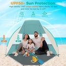 Gorich Portable Beach Tent for 3/4-5/6-7 Person with UPF 50+ UV Protection, Lightweight & Foldable Sun Shelter with 5 Sand Bags, Easy Setup Windproof Beach Umbrella Sun Shade by TinyTreasures Baby Boutique