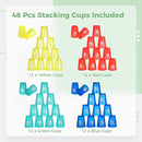 yeesport 48 PCS Sport Stacking Cups, Sport Training Game for Challenge Competition, Plastic Stacking Cups, Classic Family Game for Youth and Adults, Red+Blue+Green+Yellow by TinyTreasures Baby Boutique