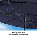 PURPLE LEAF 15ft Patio Market Umbrella with Base Included Double-Sided Rectangle Outdoor Umbrella Table Umbrella with Crank for Pool Garden Deck, Navy blue by GreenHaven Gardens