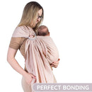 Baby Ring Sling – Breathable 100% Cotton Wrap for Infant Support, Baby Sling Carrier – Adjustable Muslin Fabric, Sunset Rose Baby Sling Wrap - Soft Chest Hold for Travel by TinyTreasures Baby Boutique