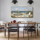 amatop Giant Framed Beach Wall Art Large Nautical Seaside Canvas Print Flower Boat Ocean Horizontal Landscape Picture Sea Birds Artwork for Coastal Farmhouse Living Room Bedroom Office Decor 58×29 Inch by CozyNest Decor