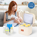 PIIOSER Breast Milk Storage Cooler Bag with Ice Pack, Fits 4 Baby Bottles Up to 5 Ounce, Small Insulated Breastmilk Cooler Travel Bag with Handle Buckle for Nursing & Working Mom Daycare (Cream-XS-1 by TinyTreasures Baby Boutique