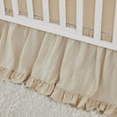 Brandream Gender Neutral Boho Bohemian Baby Girl Boy Nursery Crib Bedding Set 3 Pieces Solid Beige Farmhouse Chic Ruffle Unisex Cozy 100% Washed Cotton by TinyTreasures Baby Boutique