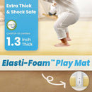 1.3" Thick Baby Play Mat for Floor Playpen, 50x50 Foam Tummy Time Mat, Padded Support Soft Plush Nursery Rug for Infant Kids Toddler Crawling Kick Activity (Vanilla) by TinyTreasures Baby Boutique