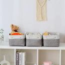 TheWarmHome Organization and Storage Basket for Shelves - 1 Pack 14x10x6.7 inch Collapsible Storage Bins, Fabric Storage Cubes for Closet Organizer Toy Gift Cloth (White & Grey) by CozyNest Decor