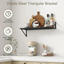 Fun Memories 27.5" W x12 D Floating Shelves, Black Wall Shelf with Brackets, 12 Inch Deep Floating Shelf Set of 2, Large Storage Kitchen Living Room Bathroom Shelves, Wood Wall Mounted Shelf by CozyNest Decor