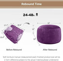 Bean Bag Chairs for Adults - Memory Foam Furniture BeanBag Chair - Kids/Teens Sofa with Soft Micro Fiber Cover - Round Fluffy Couch for Living Room Bedroom College Dorm - 3 ft, Purple by CozyNest Decor