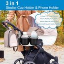 Accmor Stroller Cup Holder with Phone Holder, Bike Cup Holder, Universal Cup Holder for Uppababy Nuna Doona Strollers, 2-in-1 Cup Phone Holder for Stroller, Bike, Wheelchair, Walker, Scooter by TinyTreasures Baby Boutique