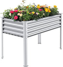 Land Guard Galvanized Raised Garden Bed with Legs, 48×24×32in Large Metal Elevated Raised Planter Box with Drainage Holes for Backyard, Patio, Balcony, 400lb Capacity by CozyNest Decor