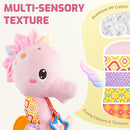 Sumobaby Infant Baby Musical Stuffed Animal Activity Soft Toys with Multi-Sensory Crinkle, Rattle and Textures, for Tummy Time Newborn 0-3-6-12 Months Girls,Seahorses, Pink by TinyTreasures Baby Boutique