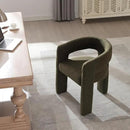 Green Sherpa Dining Chairs Set of 2, Modern Barrel Dining Room Chairs Upholstered Faux Fur Accent Chair with Arms and Round Back for Living Room Kitchen Armchair No Assembly Needed by CozyNest Decor