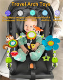 Baby Stroller Arch Mobile, Adjustable Musical Cirb Mobile Toys with Universal Clamps, Versatile Activity Toy Bar for Baby Bouncer Infant Car Seat Toy Stroller Toys Mobile for Bassinet Crib - Orange by TinyTreasures Baby Boutique