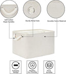 Bidtakay Baskets Collapsible Large Toy Storage Baskets for Organizing Set of 3 Closet Organizer Linen Cream Storage Bins 15 X 11 X 9.5 Inch Shelf Organizer Bins for Nursery Storage (Light Beige) by TinyTreasures Baby Boutique