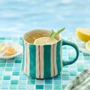 Vibrant Striped Ceramic Coffee Mug - Unique Green Design, 12oz, Microwave & Dishwasher Safe, Perfect for Daily Brews tea or coffee by CozyNest Decor