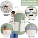 Laundry Bag Backpack, 125L Extra Large Travel with Shoulder Straps, Adjustable & Extendable Design, Laundry Hamper Bag with 3 Pockets for Laundromat, College, Travel, Camping (Green) by TinyTreasures Baby Boutique