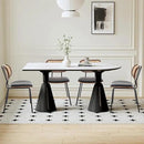 Rattan Dining Chairs Set of 4, Mid Century Modern Dining Chairs with Cane Back for Kitchen Dining Room, 19 Inch Faux Leather Black by CozyNest Decor