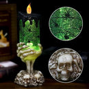 Eldnacele Halloween Snow Globe Candles Lighted Lamp USB Powered Battery Operated Spooky Spinning Water Glittering Tornado Flameless Candles Skeleton Hand Holder Halloween Centerpiece Decor(Spider) by CozyNest Decor
