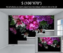 WFBHUA-Purple Peony Floral Wallpaper Tropical Botanical Leaf Rose Flower Wall Mural for Bedroom(Not Peel and Stick) by CozyNest Decor