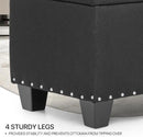 MoNiBloom 42 Inch Long Ottoman with Storage, Black Linen Foot Stool Upholstered Foam Padded Rectangular Fabric Tufted Bench Footrest for Living Room Bedroom Entry with 300 Lbs Capacity by CozyNest Decor