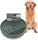 The Slowdown Bowl Silicone Slow Feeder for Dogs & Puppies, Slow Eating, Modern Lick Mat Design, Reduces Gulping, Fits 2.5 Cups 9.5” Across x 1.5” Tall, Mealtime Challenge, Large-Spruce by CozyNest Decor
