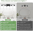 5-Light Black Bathroom Vanity Light Fixture with Milky White Frosted Glass Shades, Bathroom Light Fixture for Mirror, Matte Finish, Reversible Up/Down Lighting for Bedroom, Living Room, Hallway by CozyNest Decor