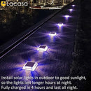 Lacasa Outdoor Solar Light, 4 Pack 30LM IP68 Waterproof Solar Garden Light Auto On/Off Solar Lighting for Pathways Paths, Mixed Colours (Warm White + Blue Light) by GreenHaven Gardens