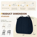 downluxe Chair Cushions for Dining Chairs, Waterproof Kitchen Chair Pads, Non-Slip Dining Seat Cushion with Ties, 17" x 16" x 2.5", Navy, 4 Pack by CozyNest Decor
