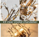 5-Light Vintage Crystal Branch Chandelier Farmhouse Hanging Pendant Light Fixtures for Living Room Dining Room Foyer Kitchen Island Hallway, Aged Bronze by CozyNest Decor