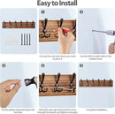 Coat Rack Wall Mount, Wooden Heavy Duty Coat Rack for Wall,6 Triple Coat Hanger Hooks for Hanging Coats,Jacket,Hat,Clothes (Brown, 6 Hooks) by CozyNest Decor