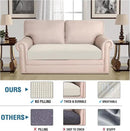 H.VERSAILTEX Super Stretch Individual Seat Cushion Covers Sofa Covers Couch Cushion Covers Slipcover Sets Thick Jacquard Textured Twill Fabric (1 Piece Loveseat Cushion Cover, Porcelain) by CozyNest Decor