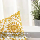 HWY 50 Yellow Decorative Throw Pillow Covers 18x18 Inch (1 Piece), Embroidered Cotton Farmhouse Cushion Cover Pillow Case for Sofa Couch Living Room Bed, Little Sunflower by CozyNest Decor
