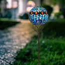 Afirst Solar Outdoor Garden Lights Decorative - Mosaic Solar Stakes Gazing Ball Waterproof Outdoor Lights Stakes for Pathway Yard Lawn Decoration(Green) by CozyNest Decor