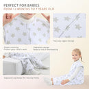Baby Toddler Sleep Sack with Feet 2.5 TOG Winter, Wearable Blanket with Legs, Toddler Sleeping Sack Long Sleeve (Greystar, 3T-5T) by TinyTreasures Baby Boutique