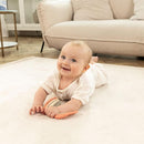 Premium Baby Play Mat 60”x 80” Beige – Cloud-Soft Coral Velvet Memory Foam Rug for Crawling & Play – Non-Slip, Water-Resistant, Care Tummy Time Mat – Non-Toxic Padded Playmat by TinyTreasures Baby Boutique