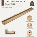 Floating Shelves for Wall, Picture Ledge Shelf 55 Inch Solid Wood Set of 2, Rustic Wall Shelves with Lip, Kids Bookshelf, Photo & Picture Live Edge Floating Shelves for Bedroom, Living Room, Kitchen by CozyNest Decor