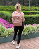 RUVALINO Diaper Bag Backpack, Multifunction Travel Back Pack for Girls, Maternity Baby Changing Bags with Changing Pad for Mom, Large Capacity, Waterproof and Stylish, Pink by TinyTreasures Baby Boutique