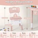 Toddler Table and Chair Set, Height Adjustable-Upgrade Kids Table and 2 Chairs for Ages 3-8, Multi-Activity Toddler Play Table with Graffiti Desktop for Home/Daycare/Classroom by CozyNest Decor
