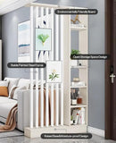 Wall Room Divider, Storage Cabinet Storage Display with Shelves, Modern Freestanding Wood Room Divider Screen, Wall Privacy Screens for Home Decorative (Beige+White,39.5" L x 9.5" W x 79.5" H) by CozyNest Decor