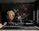 Lion Floral Wallpaper Nursery Wildlife Background Wall Mural Children's Room (Not Peel and Stick) by CozyNest Decor