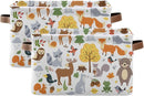 Storage Basket Bin Cute Woodland Animals Organizer Collapsible Shelf Basket Cube with Handle for Nursery Bedroom Bathroom by TinyTreasures Baby Boutique