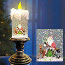 Eldnacele Battery Operated Lighted Flameless Candles Christmas Snow Globe Candle Light Swirling Water Glittering Spinning Candles for Home Decoration(Santa) by CozyNest Decor