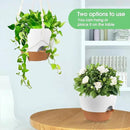 Hanging Planters for Indoor Outdoor Plants, 2 Pack Self Watering Hanging Pot with Drainage Holes, Removable Tray & 2 Kinds of Plant Hangers, 10'' Hanging Flower Pots for Home Garden Decor, White by GreenHaven Gardens